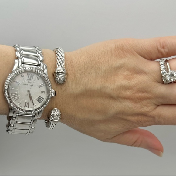 David Yurman 34mm Quartz Diamond Bezel Watch with White Mother Of Pearl Dial - Picture 11 of 11